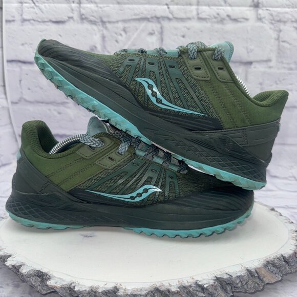 Saucony Women's Mad River Tr2 Trail Running Hiking Sneakers Shoes Size 7 Green - Picture 9 of 13